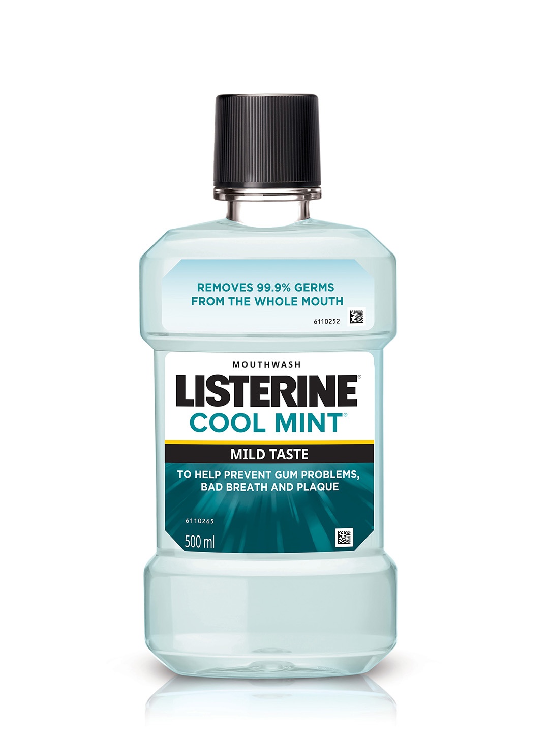 Listerine Cool Mint Mild Taste Mouthwash with Menthol & Eucalyptol - 500 ml, Teal
Listerine Cool Mint Mild Taste Mouthwash with Menthol & Eucalyptol - 500 ml, Teal