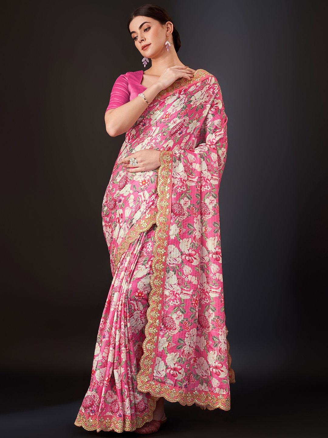 LeeliPeeri Designer Vichitra Silk Digital Printed Saree With Unstitched Blouse Piece, Pink
LeeliPeeri Designer Vichitra Silk Digital Printed Saree With Unstitched Blouse Piece, Pink