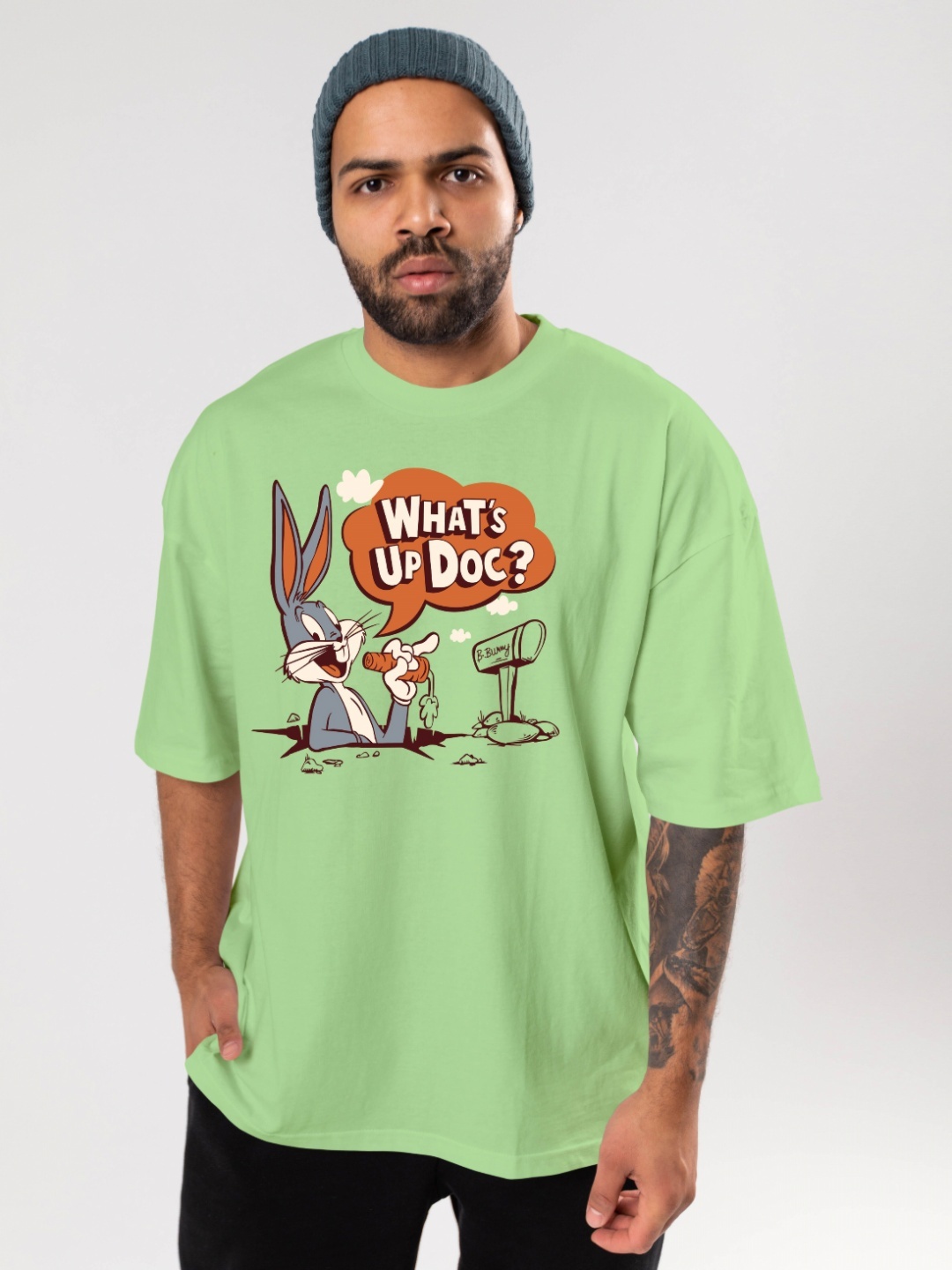 FLYIND VOGUE OUTFIT Men Bugs Bunny Bio Finish Graphic Printed Cotton Oversized T-shirt, Green
FLYIND VOGUE OUTFIT Men Bugs Bunny Bio Finish Graphic Printed Cotton Oversized T-shirt, Green