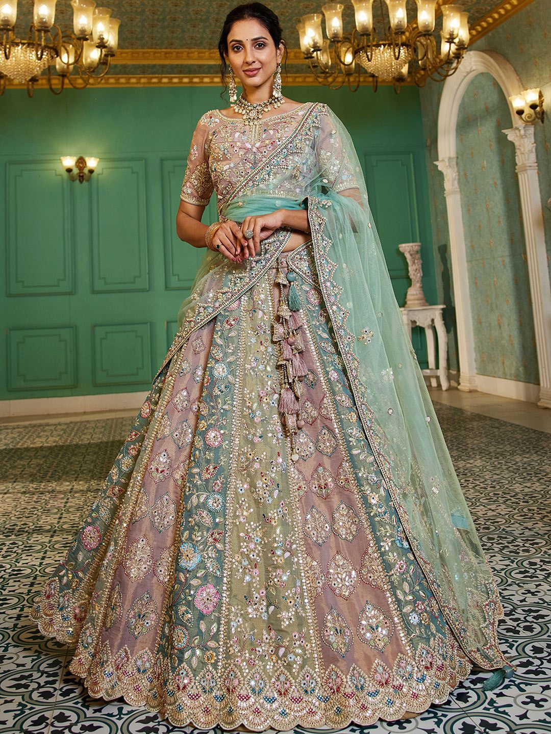 panchhi Embroidered Semi-Stitched Lehenga & Unstitched Blouse With Dupatta, Turquoise blue
panchhi Embroidered Semi-Stitched Lehenga & Unstitched Blouse With Dupatta, Turquoise blue