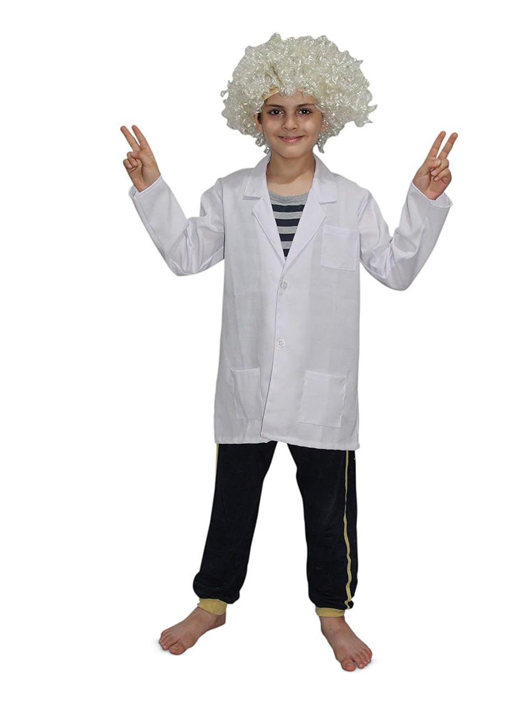 Kaku Fancy dresses Unisex Kids Scientist Albert Einstein Costume Coat With Wig, White
Kaku Fancy dresses Unisex Kids Scientist Albert Einstein Costume Coat With Wig, White