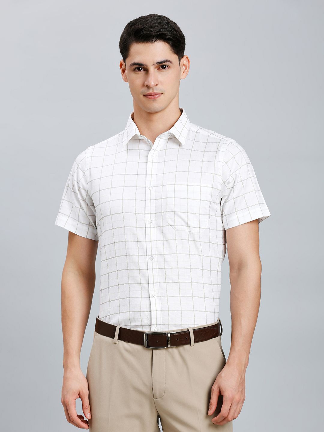 Reid & Taylor Men India Slim Fit Spread Collar Windowpane Checked Cotton Formal Shirt, White
Reid & Taylor Men India Slim Fit Spread Collar Windowpane Checked Cotton Formal Shirt, White