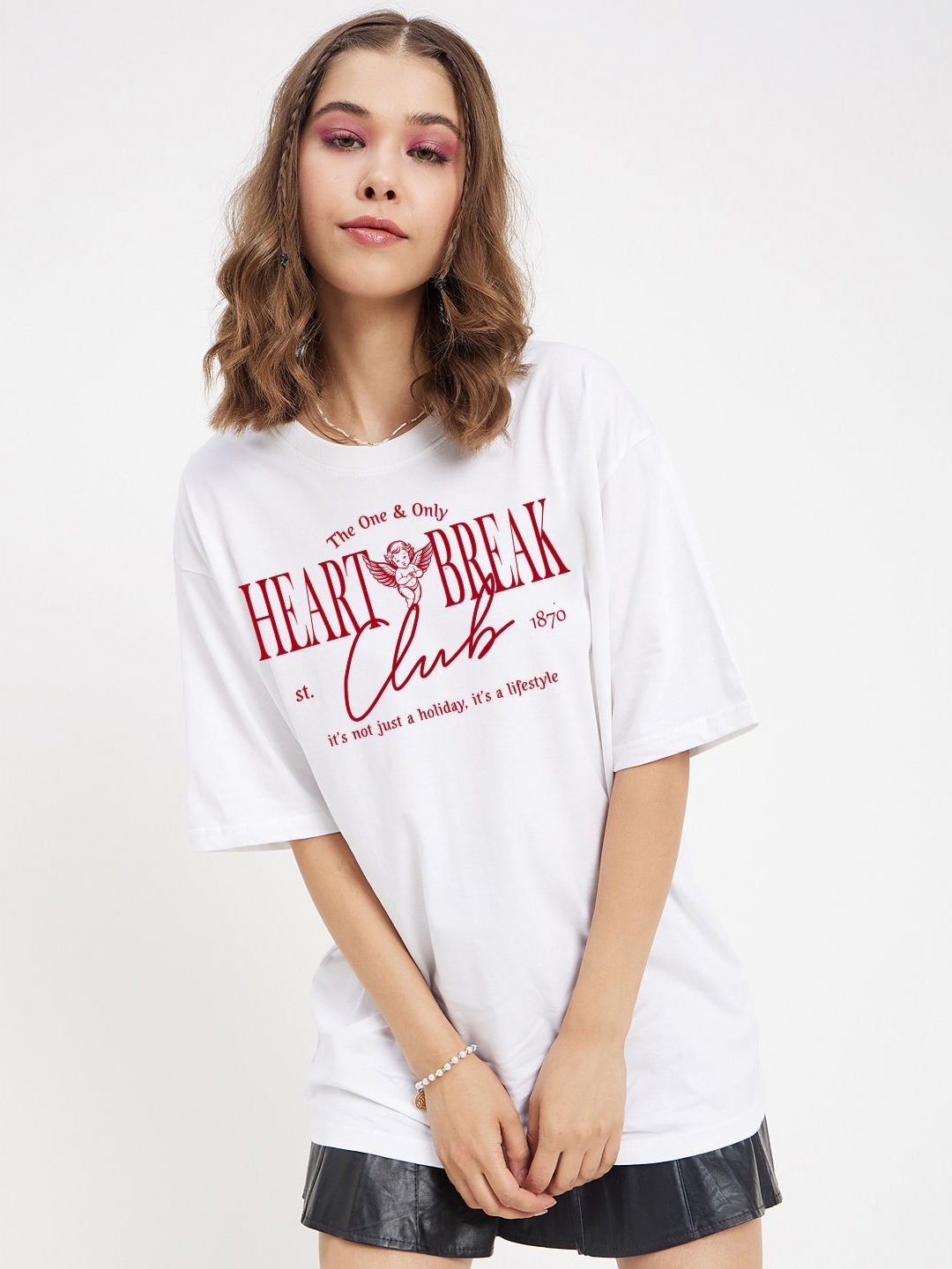 COLOR CAPITAL Women Typography Printed Round Neck Cotton Relaxed Fit T-shirt, White
COLOR CAPITAL Women Typography Printed Round Neck Cotton Relaxed Fit T-shirt, White