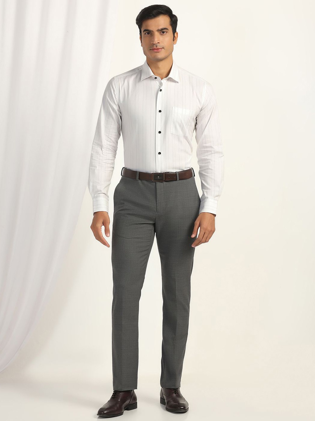 Blackberrys Men India Slim Fit Spread Collar Vertical Striped Cotton Formal Shirt, White
Blackberrys Men India Slim Fit Spread Collar Vertical Striped Cotton Formal Shirt, White
