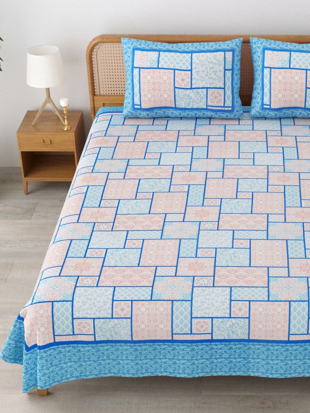 MAFATLAL Sanskriti Blue Ethnic Motifs Printed Cotton 144 TC King Bedsheet Set 2.35m X 2.7m, White
MAFATLAL Sanskriti Blue Ethnic Motifs Printed Cotton 144 TC King Bedsheet Set 2.35m X 2.7m, White