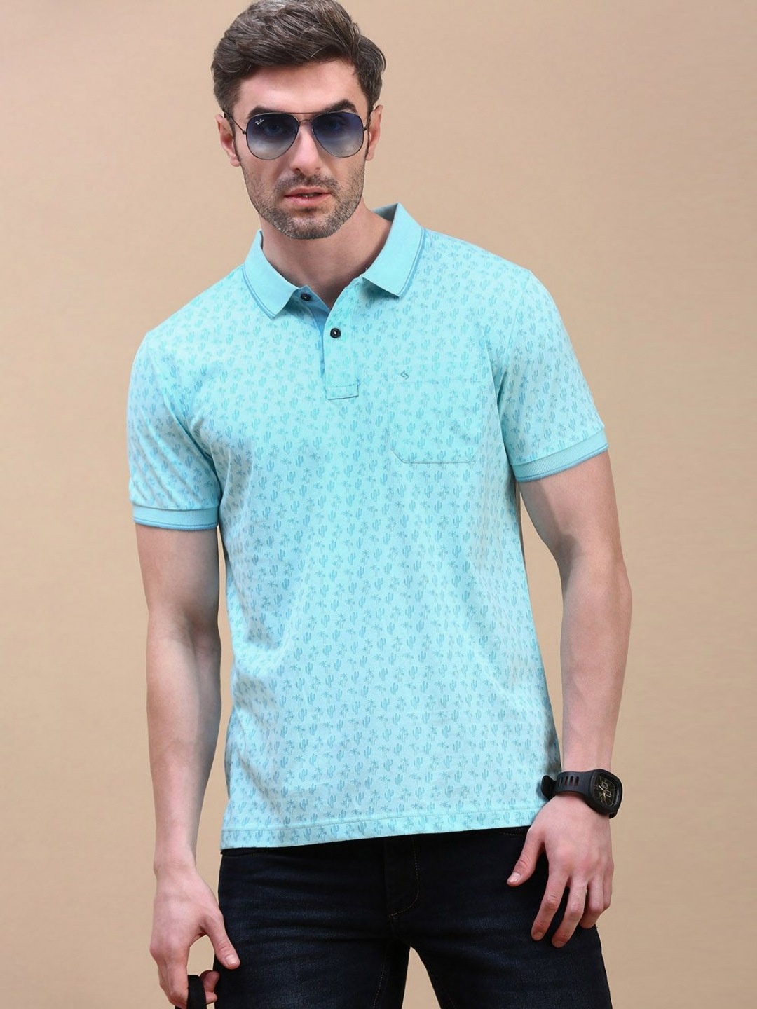 Classic Polo Men Conversational Printed Polo Collar Cotton Slim Fit T-shirt, Turquoise blue
Classic Polo Men Conversational Printed Polo Collar Cotton Slim Fit T-shirt, Turquoise blue