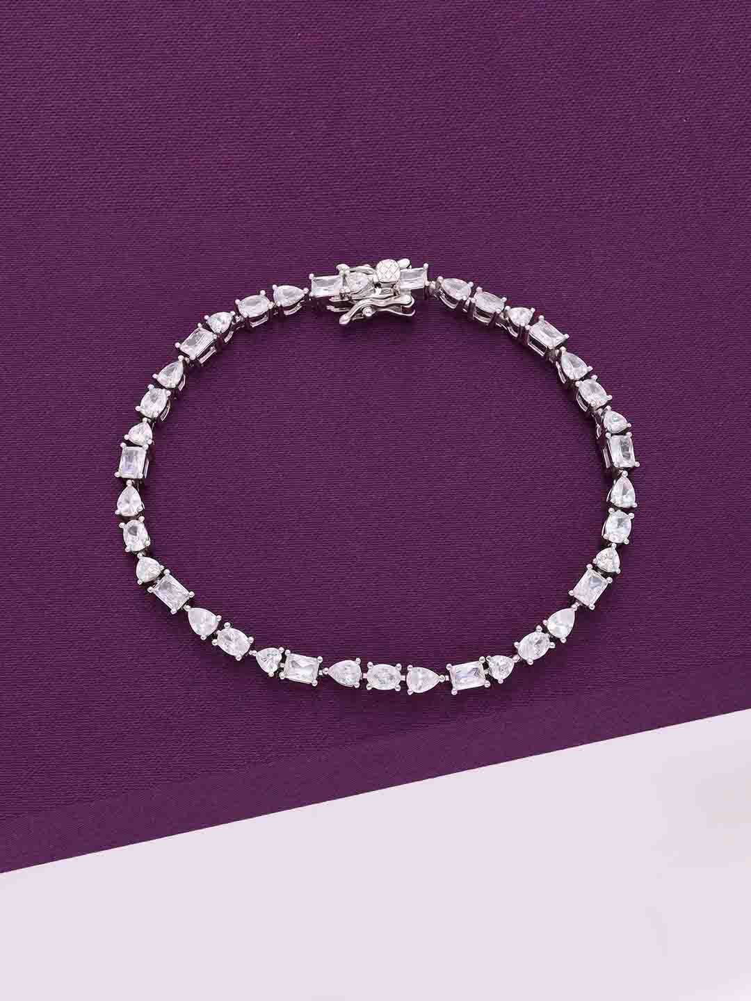 KAI JEWEL Women 92.5 Silver CZ & Splendid Shapes Crystals Rhodium-Plated Link Bracelet
KAI JEWEL Women 92.5 Silver CZ & Splendid Shapes Crystals Rhodium-Plated Link Bracelet