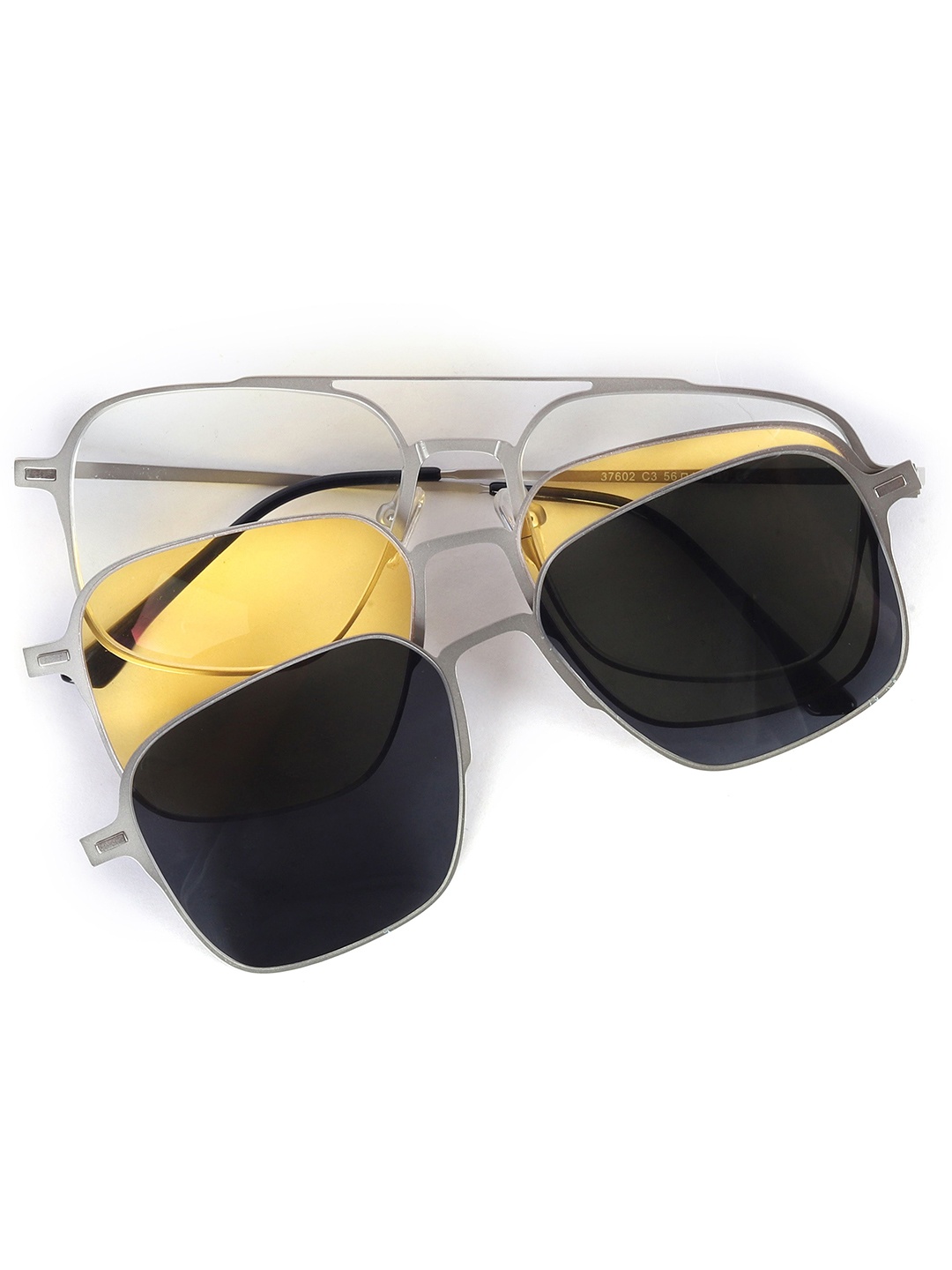 HASHTAG EYEWEAR Women Full Rim Square Clip on Frames with Blue-Cut Lens - 37602, Silver
HASHTAG EYEWEAR Women Full Rim Square Clip on Frames with Blue-Cut Lens - 37602, Silver