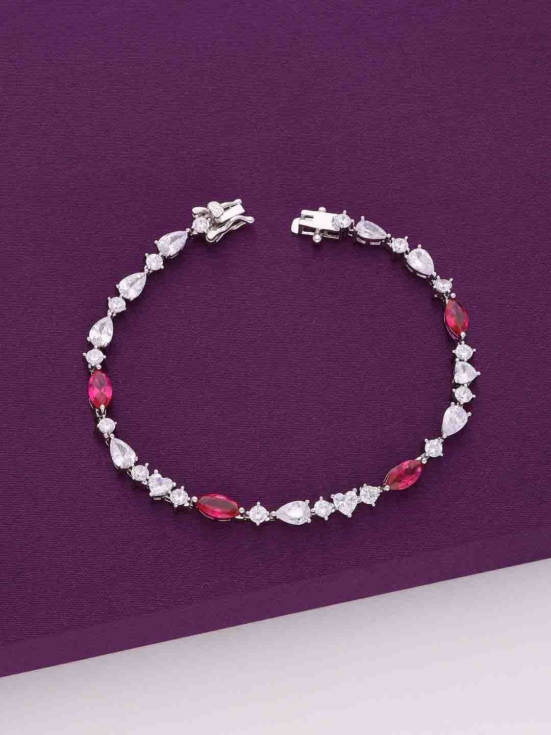 KAI JEWEL Women 92.5 Sterling Silver Cubic Zirconia Studded Rhodium-Plated Link Bracelet
KAI JEWEL Women 92.5 Sterling Silver Cubic Zirconia Studded Rhodium-Plated Link Bracelet