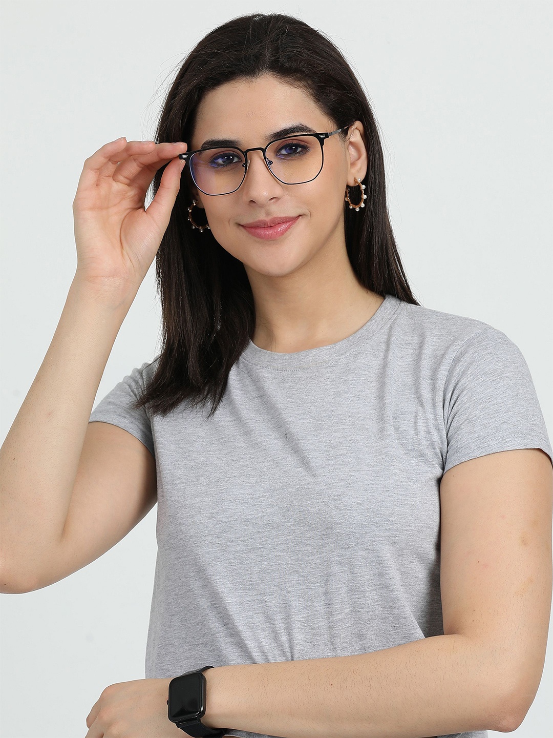 HASHTAG EYEWEAR Women Full Rim Clip on Square Frame With Blue-Cut Lens - 57031, Black
HASHTAG EYEWEAR Women Full Rim Clip on Square Frame With Blue-Cut Lens - 57031, Black