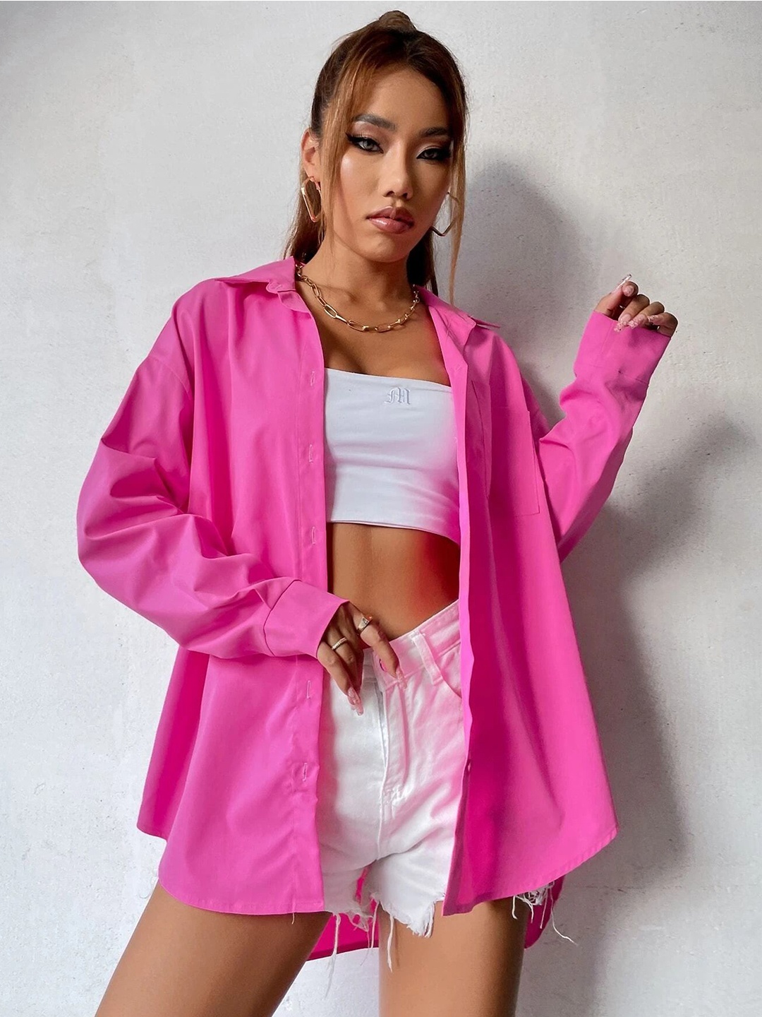 WHY SO FAB Women Comfort Oversized Fit Spread Collar Solid Cotton Casual Shirt, Pink
WHY SO FAB Women Comfort Oversized Fit Spread Collar Solid Cotton Casual Shirt, Pink