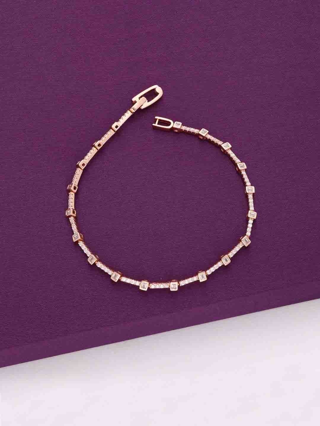 KAI JEWEL Women 92.5 Sterling Silver CZ-Stone Rose Gold-Plated Stunning Box Link Bracelet
KAI JEWEL Women 92.5 Sterling Silver CZ-Stone Rose Gold-Plated Stunning Box Link Bracelet