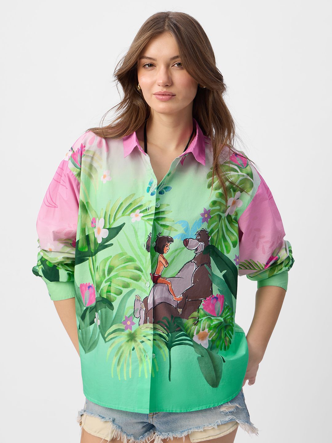 The Souled Store Women Oversized Fit Spread Collar Floral Printed Cotton Casual Shirt, Green
The Souled Store Women Oversized Fit Spread Collar Floral Printed Cotton Casual Shirt, Green