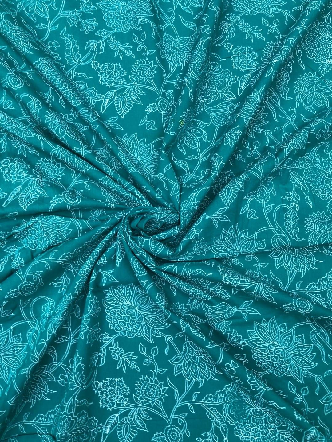 PALASH Floral Printed Block Technique Pure Cotton Unstitched Dress Material, Turquoise blue
PALASH Floral Printed Block Technique Pure Cotton Unstitched Dress Material, Turquoise blue