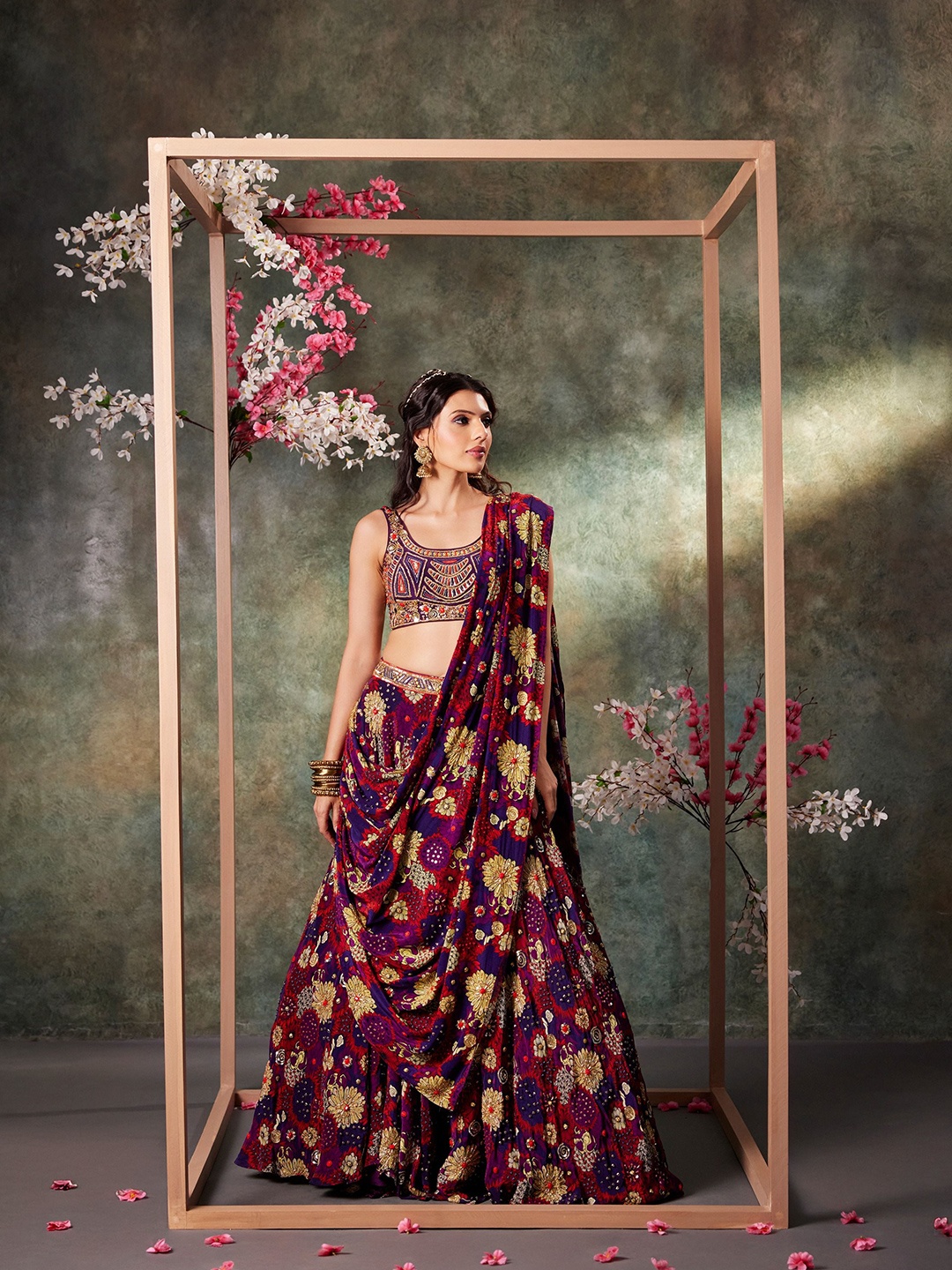 Mehak Murpana Printed Beads and Stones Ready to Wear Lehenga & Blouse With Dupatta, Purple
Mehak Murpana Printed Beads and Stones Ready to Wear Lehenga & Blouse With Dupatta, Purple