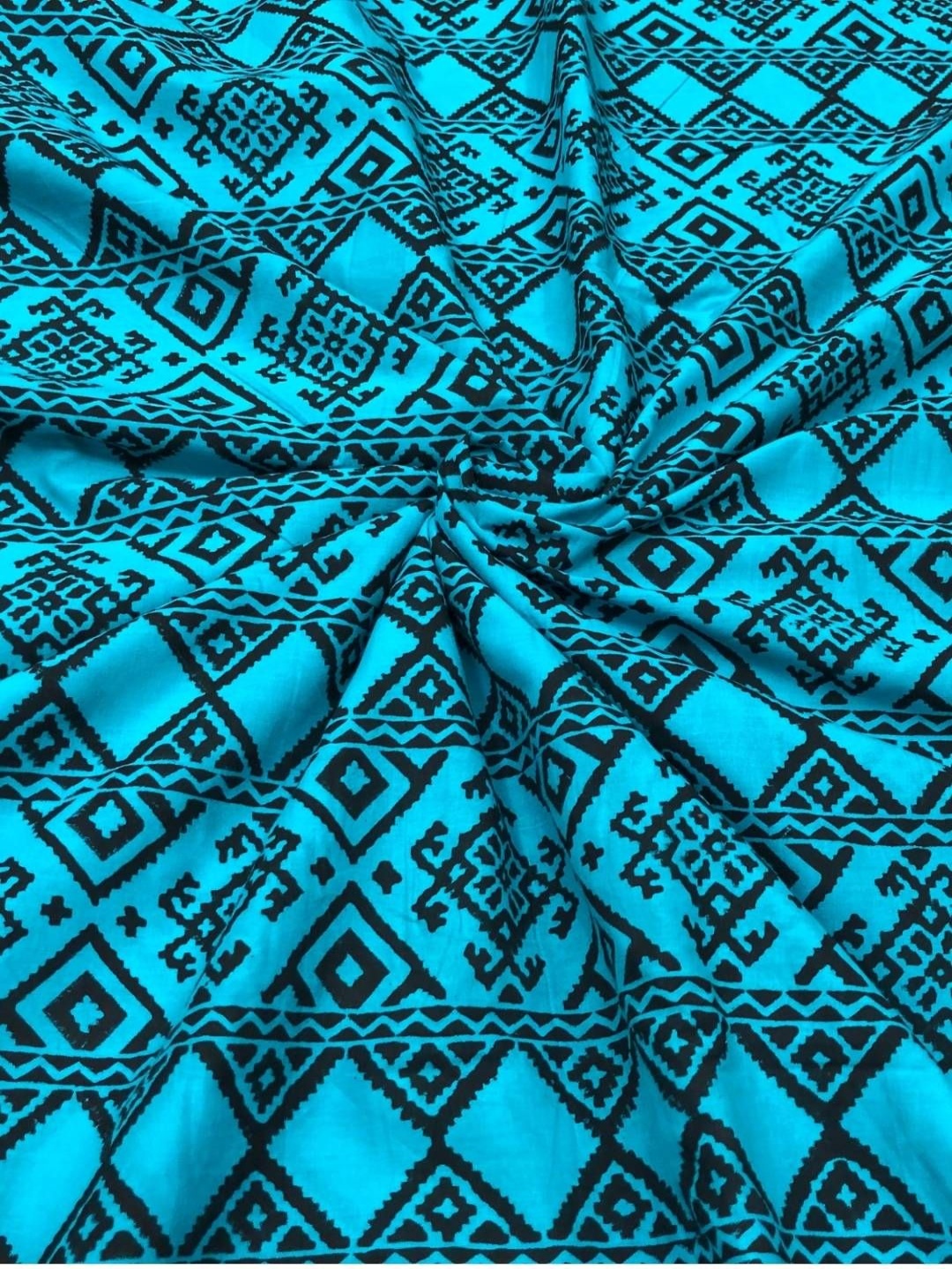 PALASH Geometric Printed Block Technique Pure Cotton Unstitched Dress Material, Turquoise blue
PALASH Geometric Printed Block Technique Pure Cotton Unstitched Dress Material, Turquoise blue