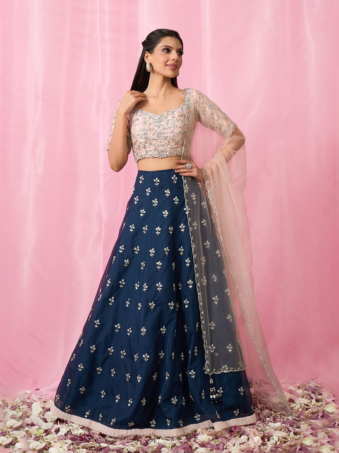 Alaya Advani Embellished Zardozi Ready to Wear Lehenga & Blouse With Dupatta, Peach
Alaya Advani Embellished Zardozi Ready to Wear Lehenga & Blouse With Dupatta, Peach