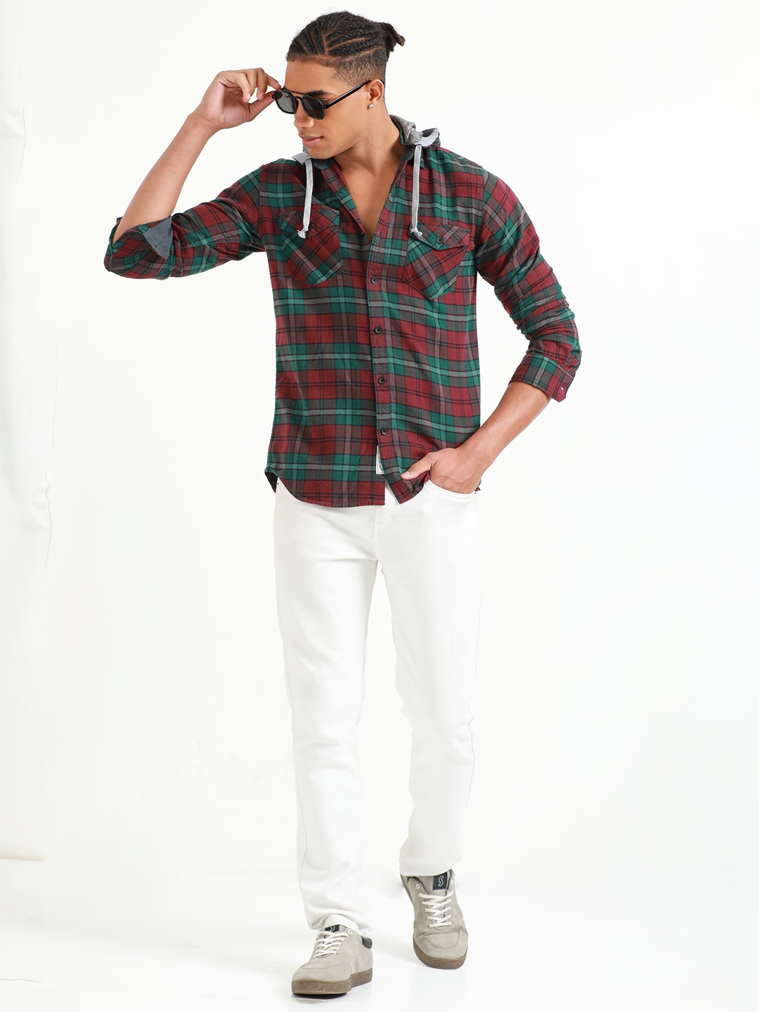 HOUSE OF MAHNOTS Men Comfort Slim Fit Hood Tartan Checked Cotton Casual Shirt, Green
HOUSE OF MAHNOTS Men Comfort Slim Fit Hood Tartan Checked Cotton Casual Shirt, Green