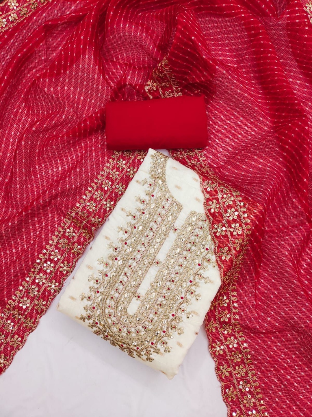 KALINI Ethnic Motifs Woven Design Thread Work Modal Buti Unstitched Dress Material, White
KALINI Ethnic Motifs Woven Design Thread Work Modal Buti Unstitched Dress Material, White