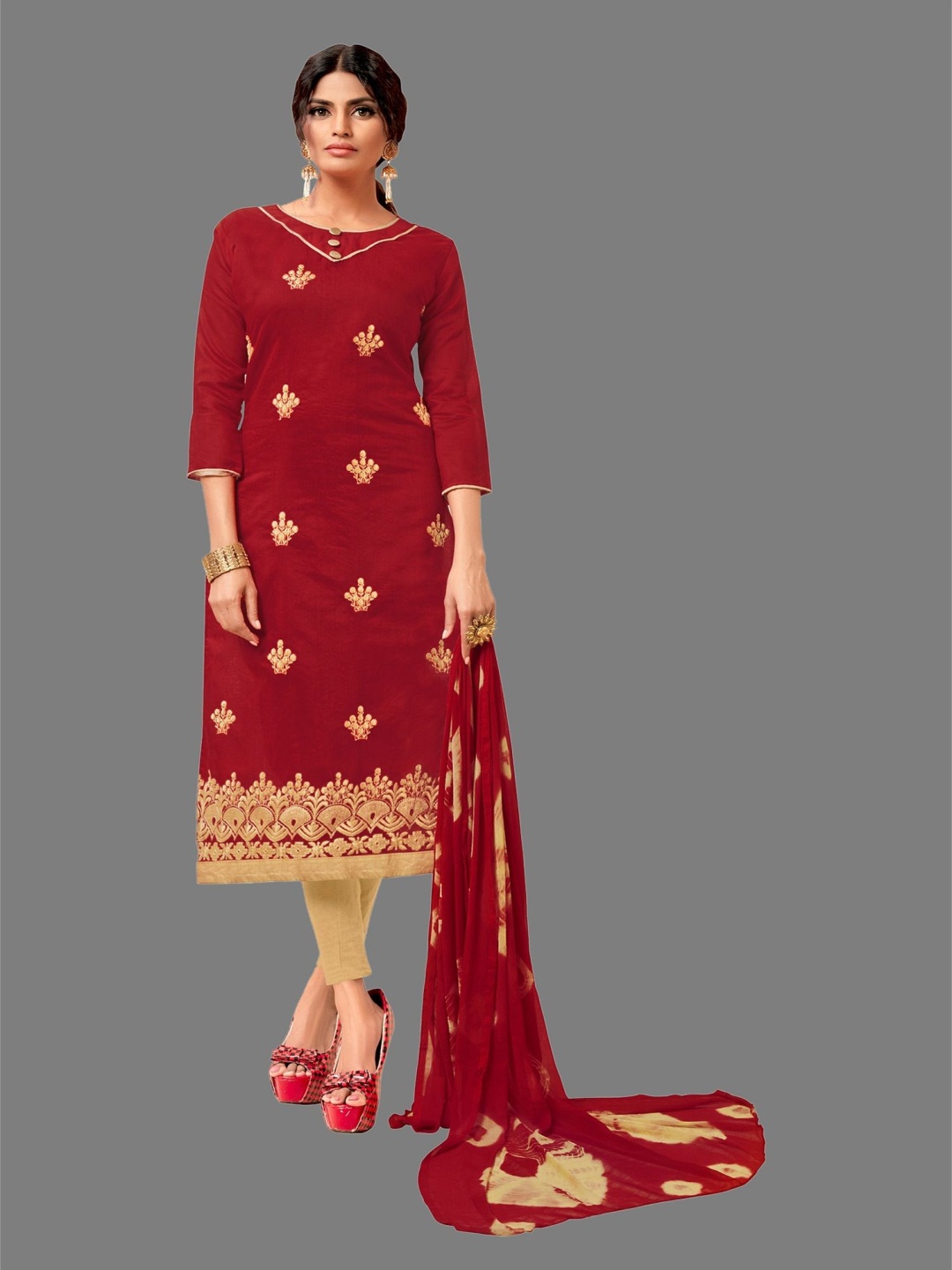 A TO Z CART Ethnic Motifs Embroidered Thread Work Unstitched Dress Material, Maroon
A TO Z CART Ethnic Motifs Embroidered Thread Work Unstitched Dress Material, Maroon