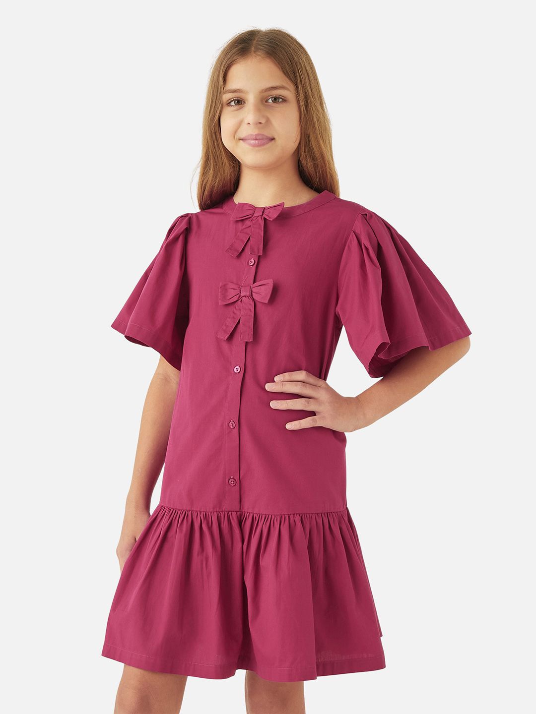 Juniors by Babyshop Girls Cotton Drop-Waist Dress Bow Applique and Flutter Sleeves, Red
Juniors by Babyshop Girls Cotton Drop-Waist Dress Bow Applique and Flutter Sleeves, Red