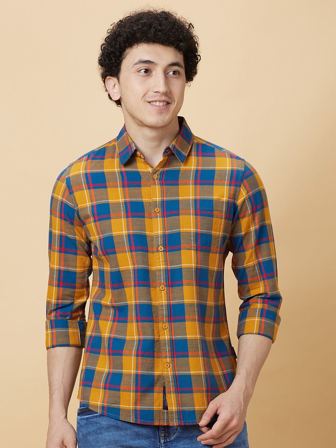 Being Human Men Classic Slim Fit Spread Collar Tartan Checked Cotton Casual Shirt, Yellow
Being Human Men Classic Slim Fit Spread Collar Tartan Checked Cotton Casual Shirt, Yellow