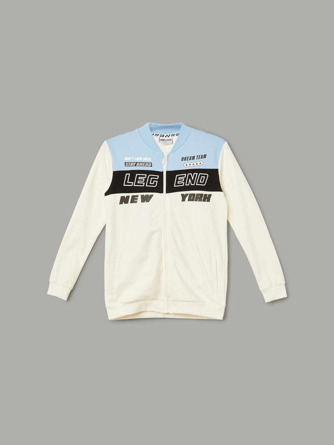 Fame Forever by Lifestyle Boys Typography Printed Front-Open Cotton Sweatshirt, Off white
Fame Forever by Lifestyle Boys Typography Printed Front-Open Cotton Sweatshirt, Off white