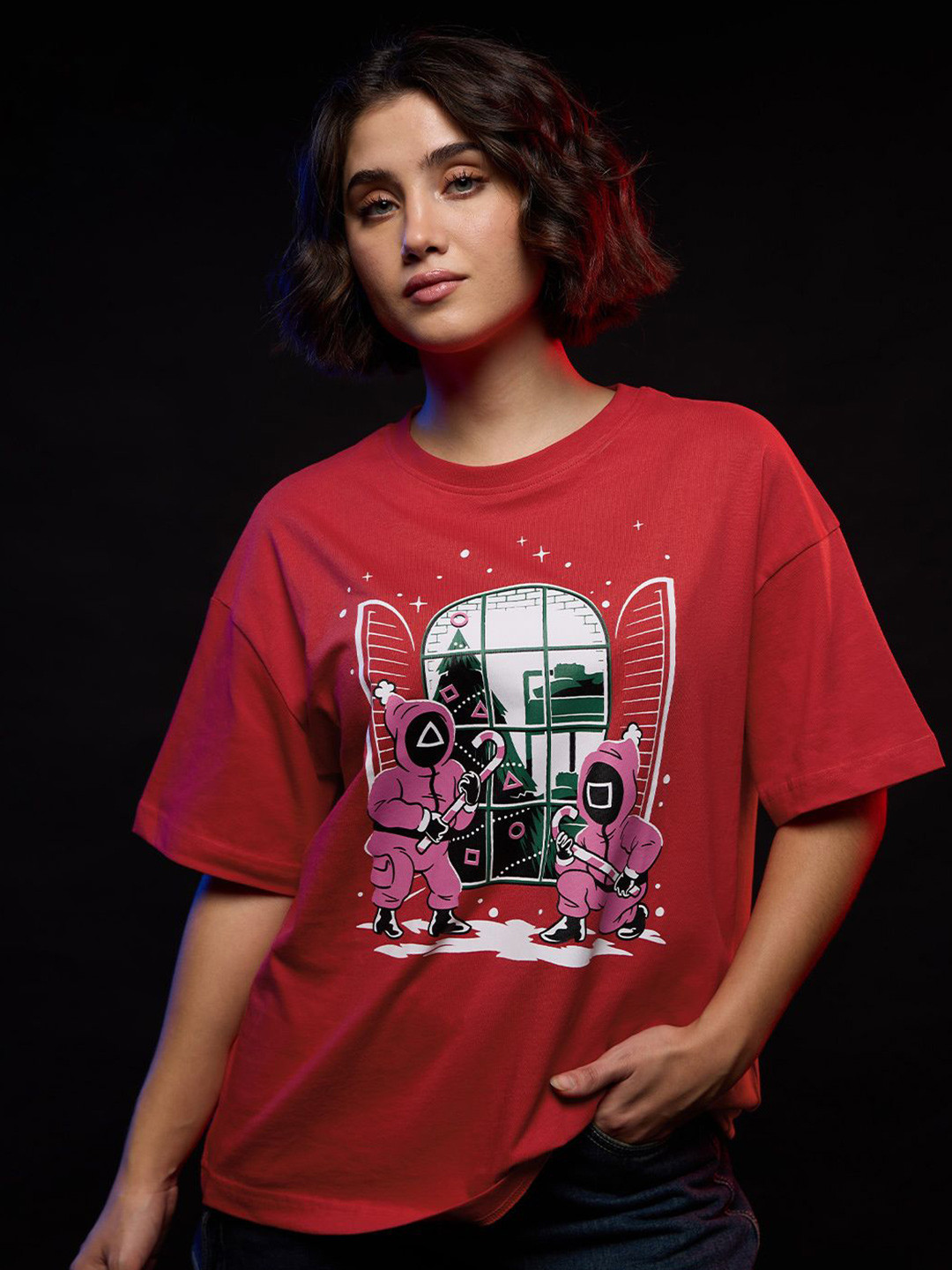 The Souled Store Women Graphic Printed Round Neck Cotton Relaxed Fit T-shirt, Red
The Souled Store Women Graphic Printed Round Neck Cotton Relaxed Fit T-shirt, Red