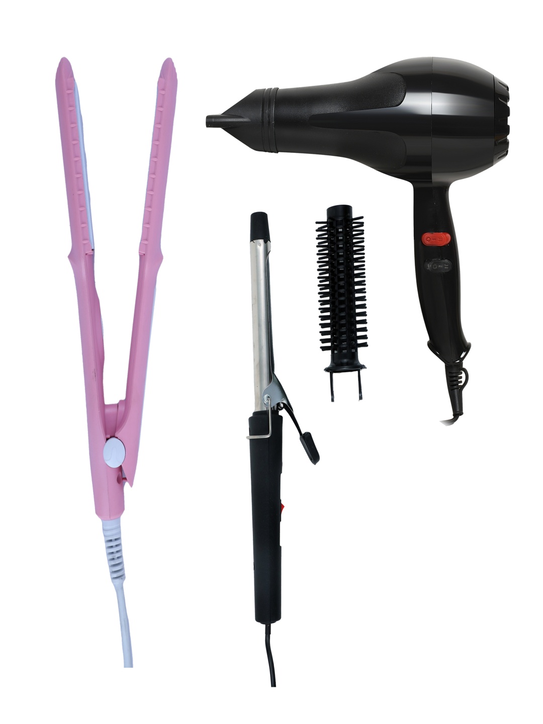 NIRVANI Set Of 3 2800 Salon Hair Dryer With SX-8006 Hair Straightener & 471 Hair Curler, Black
NIRVANI Set Of 3 2800 Salon Hair Dryer With SX-8006 Hair Straightener & 471 Hair Curler, Black