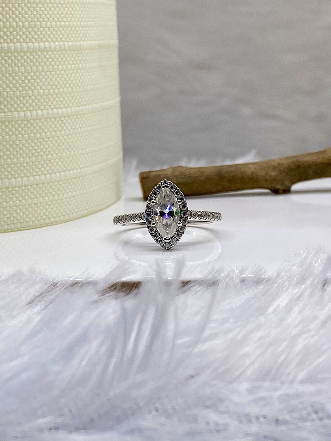 Cutiefy By Fiona diamonds Sterling Silver-Plated Moissanite-Studded Adjustable Finger Ring
Cutiefy By Fiona diamonds Sterling Silver-Plated Moissanite-Studded Adjustable Finger Ring