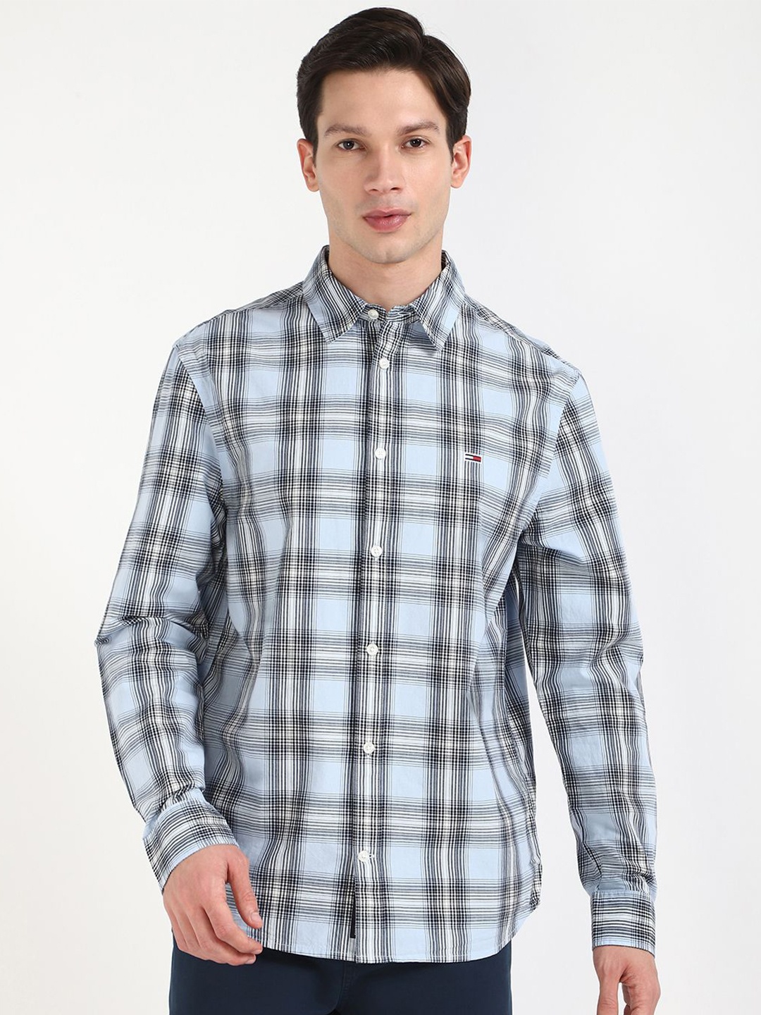 Tommy Hilfiger Men Spread Collar Tartan Checked Cotton Casual Shirt, Blue
Tommy Hilfiger Men Spread Collar Tartan Checked Cotton Casual Shirt, Blue