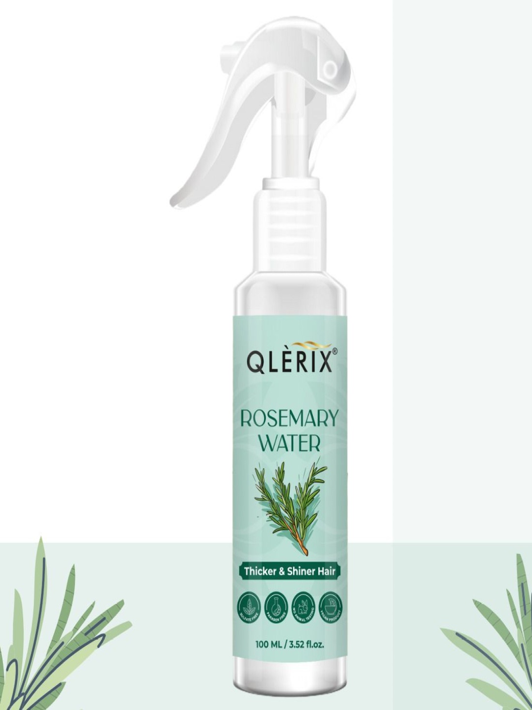 QLERIX Rosemary Water Spray For Thicker- Shiner & Stronger Hair - 100 ml, Transparent
QLERIX Rosemary Water Spray For Thicker- Shiner & Stronger Hair - 100 ml, Transparent