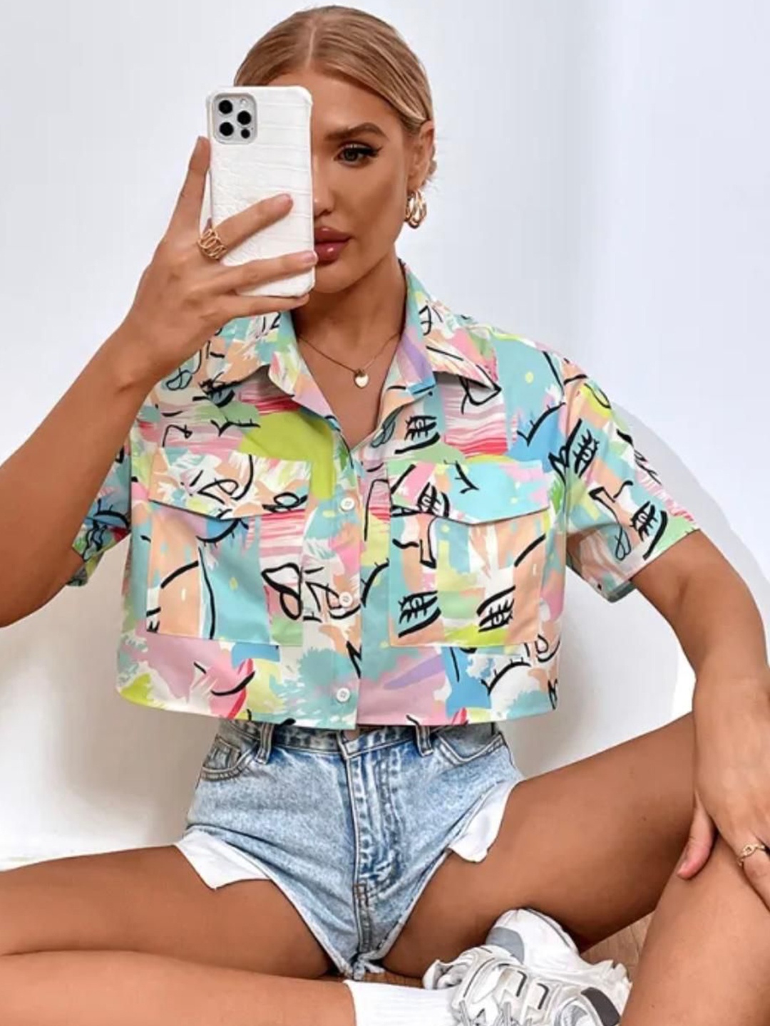 Just Fab Women Standard Slim Fit Spread Collar Abstract Printed Casual Shirt, Green
Just Fab Women Standard Slim Fit Spread Collar Abstract Printed Casual Shirt, Green