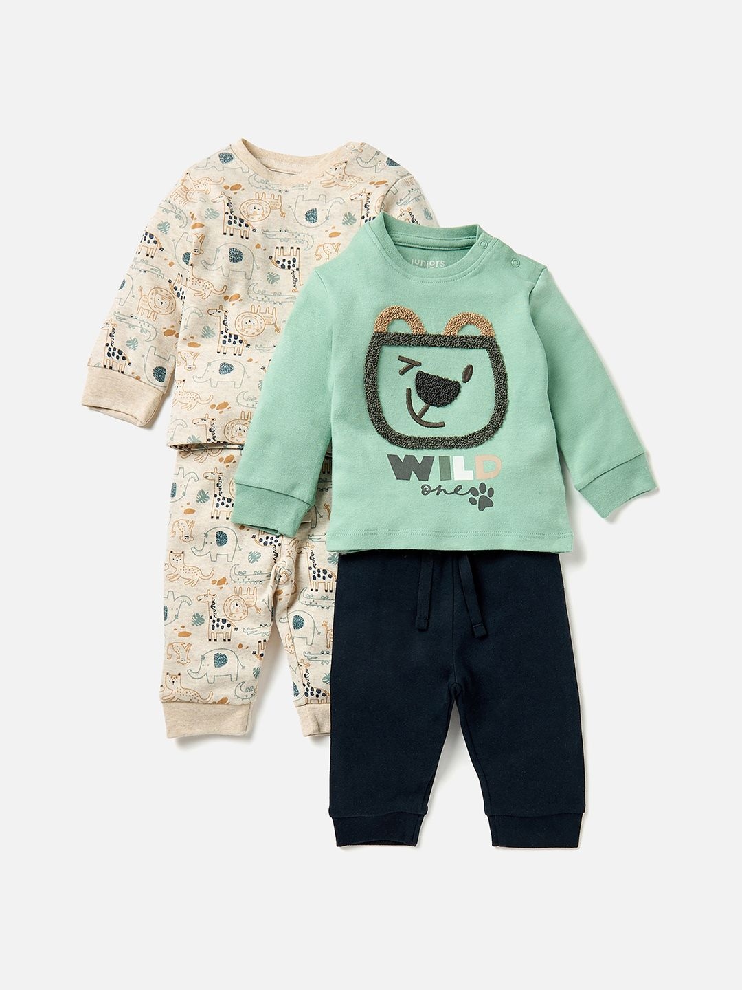 Juniors by Babyshop Boys Pack Of 2 Printed Pure Cotton Sweatshirt With Joggers, Green
Juniors by Babyshop Boys Pack Of 2 Printed Pure Cotton Sweatshirt With Joggers, Green