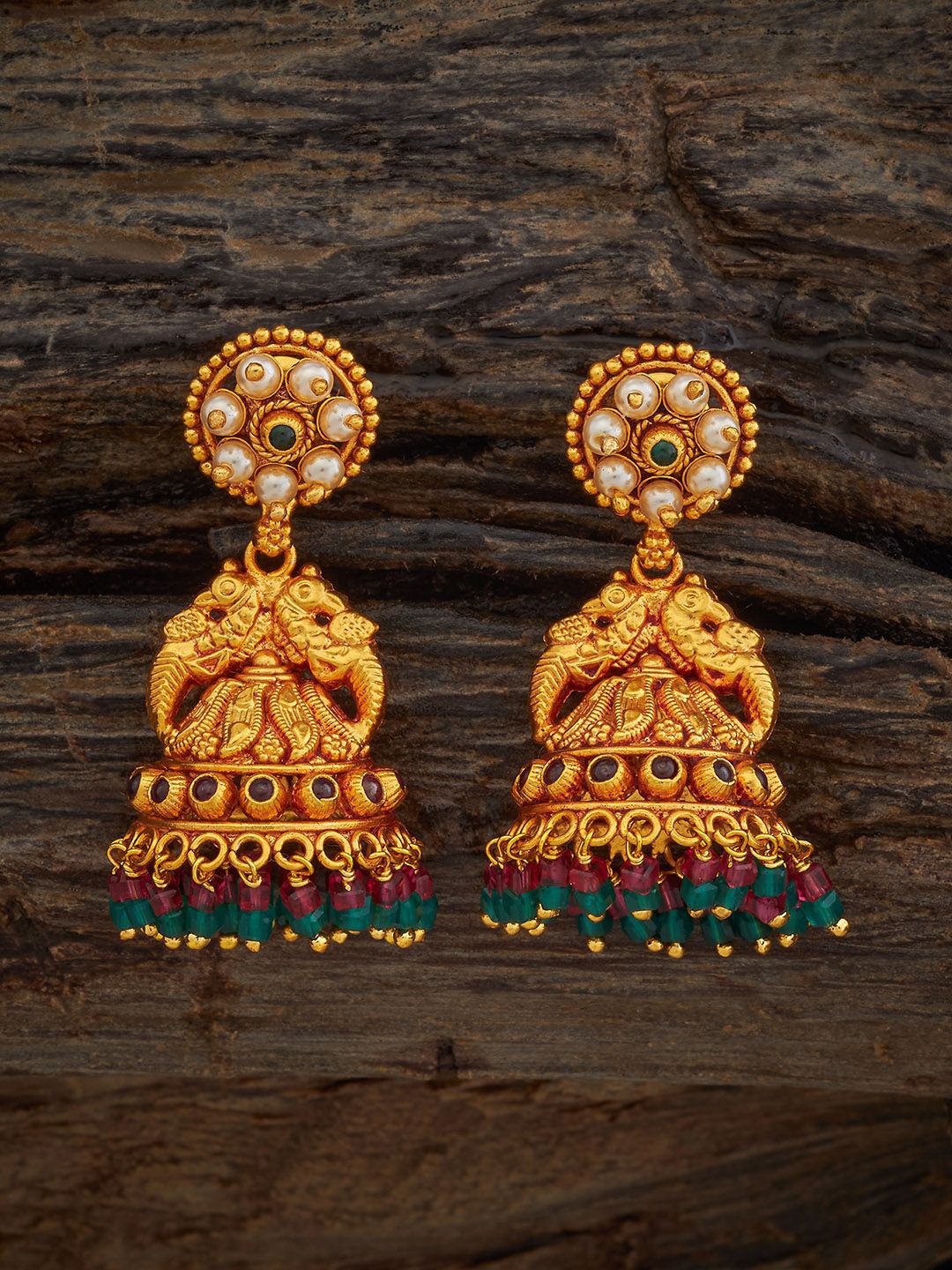 Kushal's Fashion Jewellery 92.5 Sterling Silver Gold Plated Ruby Dome Shaped Jhumkas
Kushal's Fashion Jewellery 92.5 Sterling Silver Gold Plated Ruby Dome Shaped Jhumkas