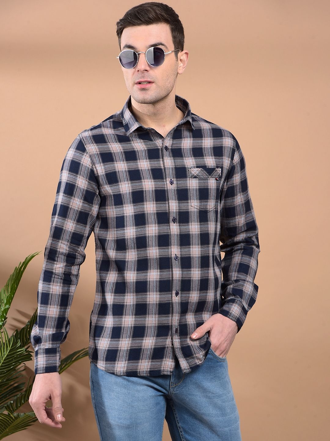 Canary London Men Smart Slim Fit Spread Collar Tartan Checked Cotton Casual Shirt, Peach
Canary London Men Smart Slim Fit Spread Collar Tartan Checked Cotton Casual Shirt, Peach