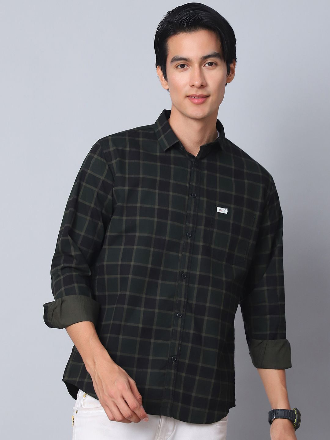 Majestic Man Men Contemporary Slim Fit Spread Collar Gingham Checked Cotton Casual Shirt, Black
Majestic Man Men Contemporary Slim Fit Spread Collar Gingham Checked Cotton Casual Shirt, Black