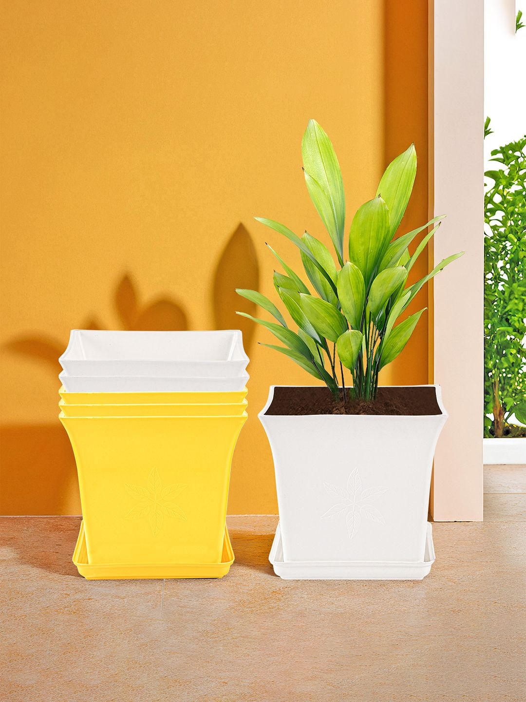 Kuber Industries 6 Pieces White & Yellow Premium Flower Pots for Garden with Bottom Plates
Kuber Industries 6 Pieces White & Yellow Premium Flower Pots for Garden with Bottom Plates