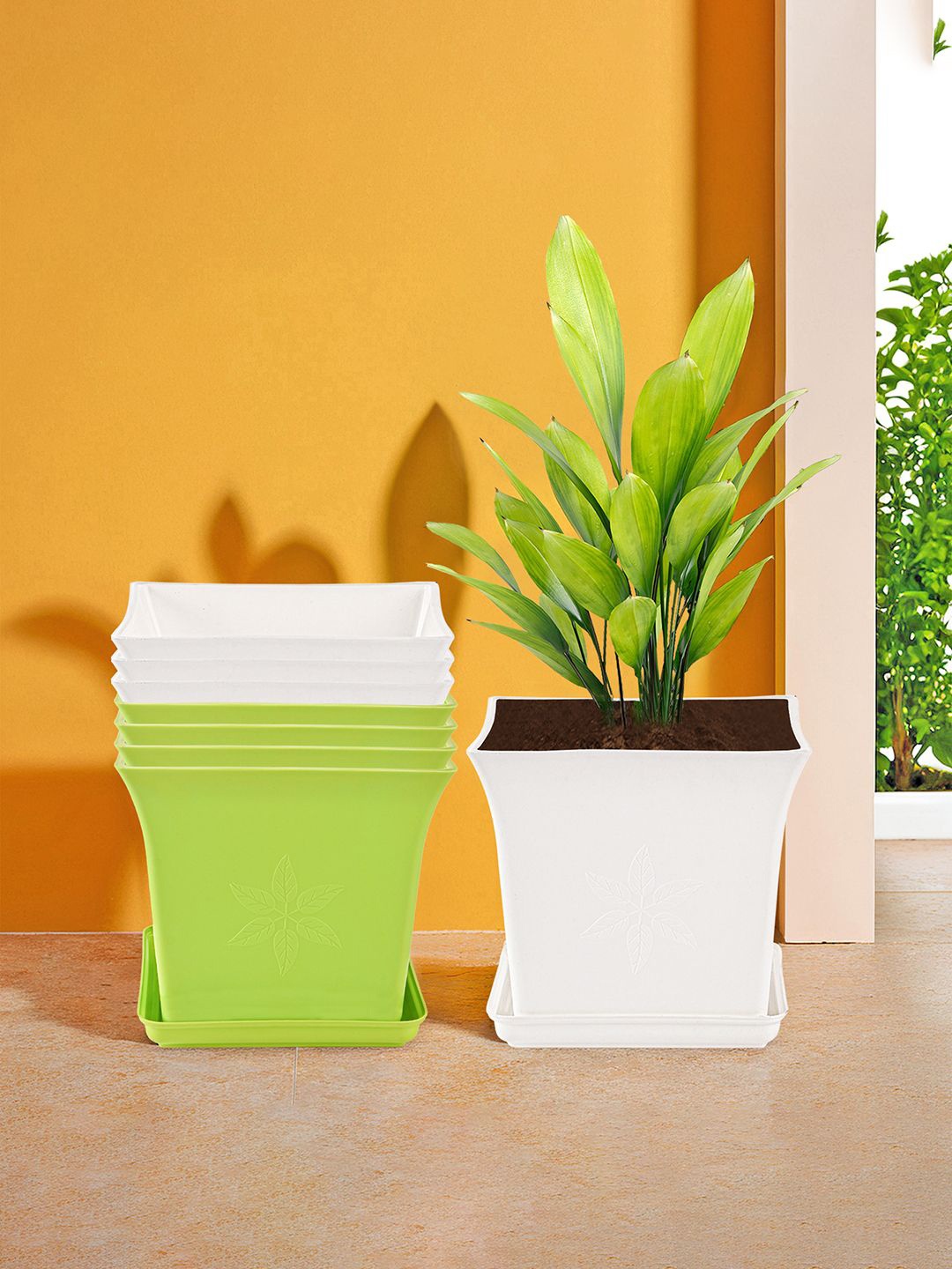 Kuber Industries 8 Pieces Green & White Premium Flower Pots for Garden with Bottom Plates
Kuber Industries 8 Pieces Green & White Premium Flower Pots for Garden with Bottom Plates