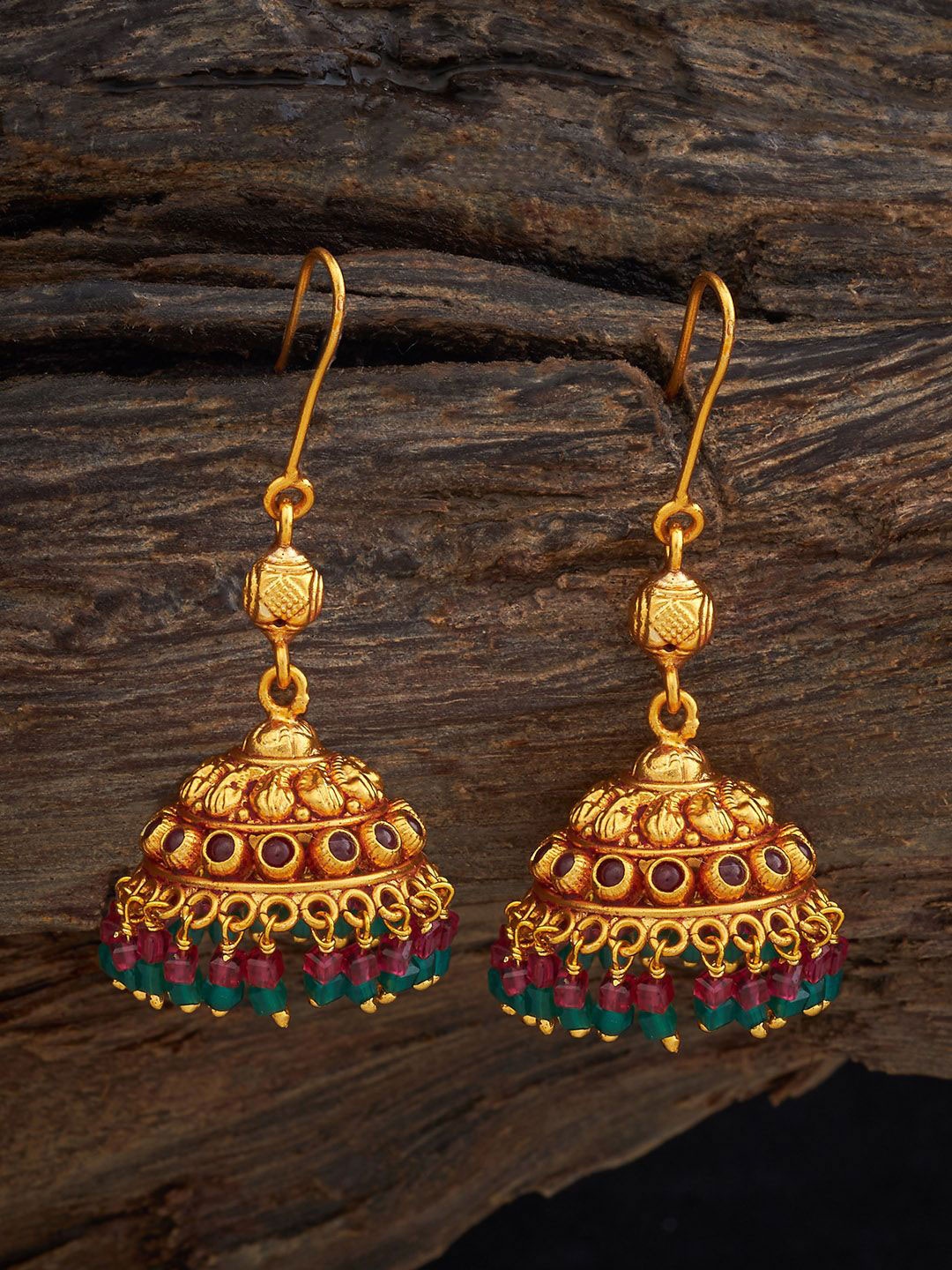 Kushal's Fashion Jewellery 92.5 Silver Gold-Plated Studded & Beaded Dome Shaped Jhumkas
Kushal's Fashion Jewellery 92.5 Silver Gold-Plated Studded & Beaded Dome Shaped Jhumkas