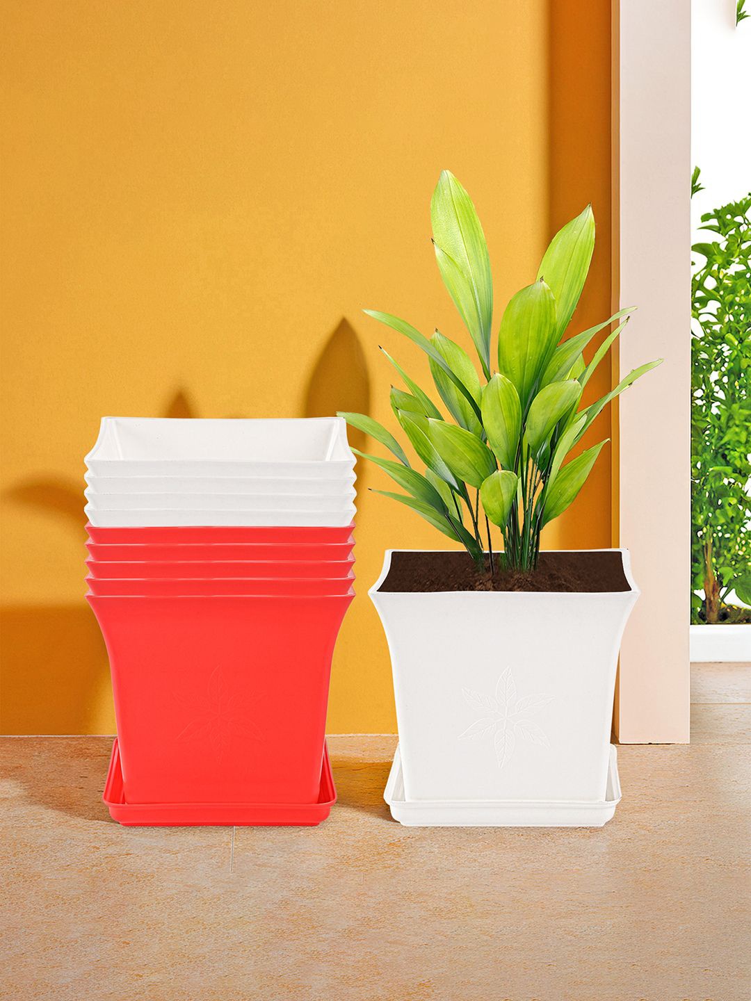 Kuber Industries 10 Pieces White & Red Premium Flower Pots for Garden with Bottom Plates
Kuber Industries 10 Pieces White & Red Premium Flower Pots for Garden with Bottom Plates