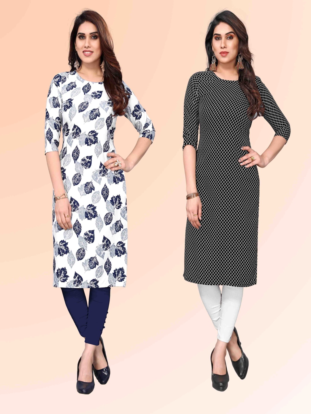 KETAKI FASHION Selection Of 2 Floral Printed Straight Pure Cotton Kurtas, White
KETAKI FASHION Selection Of 2 Floral Printed Straight Pure Cotton Kurtas, White