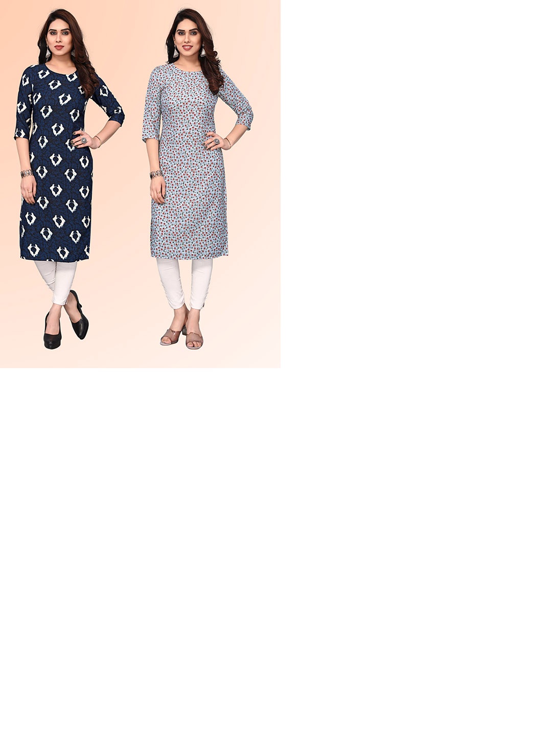 KETAKI FASHION Selection of 2 Abstract Printed Round Neck Straight Kurtas, Navy blue
KETAKI FASHION Selection of 2 Abstract Printed Round Neck Straight Kurtas, Navy blue