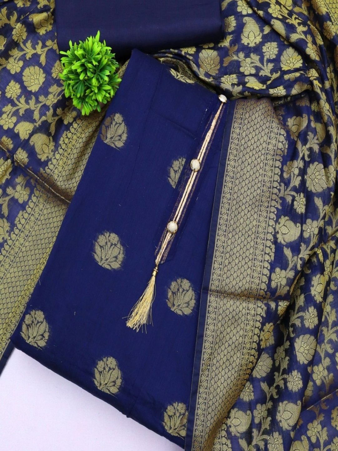 A TO Z CART Woven Design Embellished Banarsi Jacquard Pure Silk Unstitched Dress Material, Navy blue
A TO Z CART Woven Design Embellished Banarsi Jacquard Pure Silk Unstitched Dress Material, Navy blue