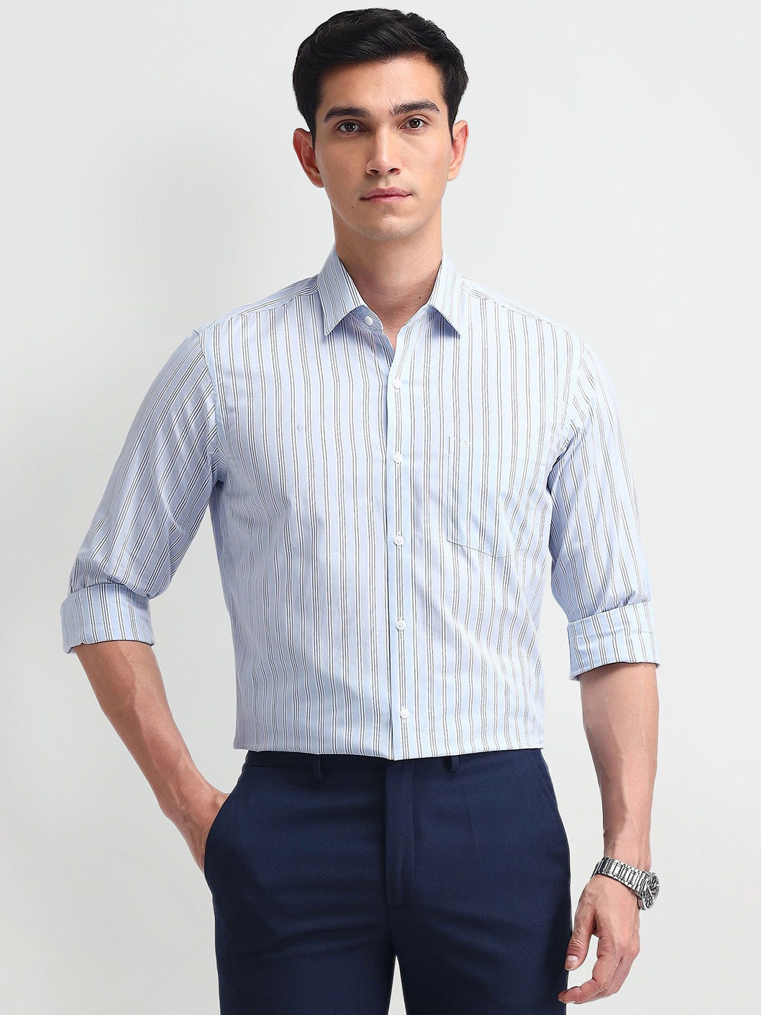 Arrow Men Classic Slim Fit Spread Collar Vertical Striped Cotton Casual Shirt, Blue
Arrow Men Classic Slim Fit Spread Collar Vertical Striped Cotton Casual Shirt, Blue
