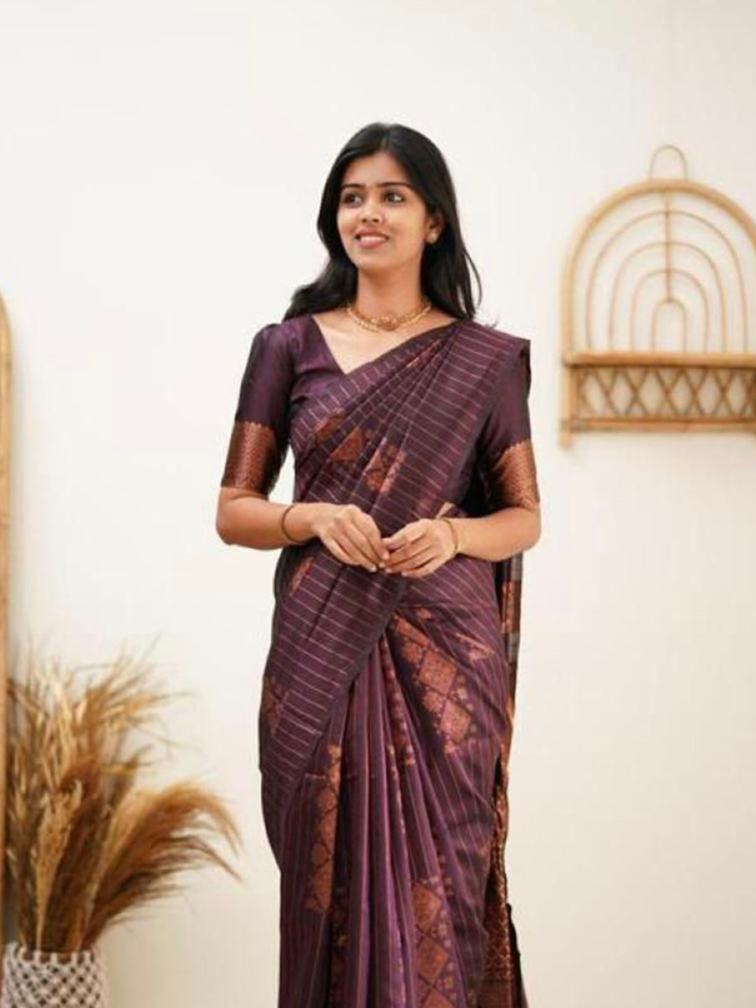 Upalksh Woven Design Pure Silk Tussar Saree, Purple
Upalksh Woven Design Pure Silk Tussar Saree, Purple