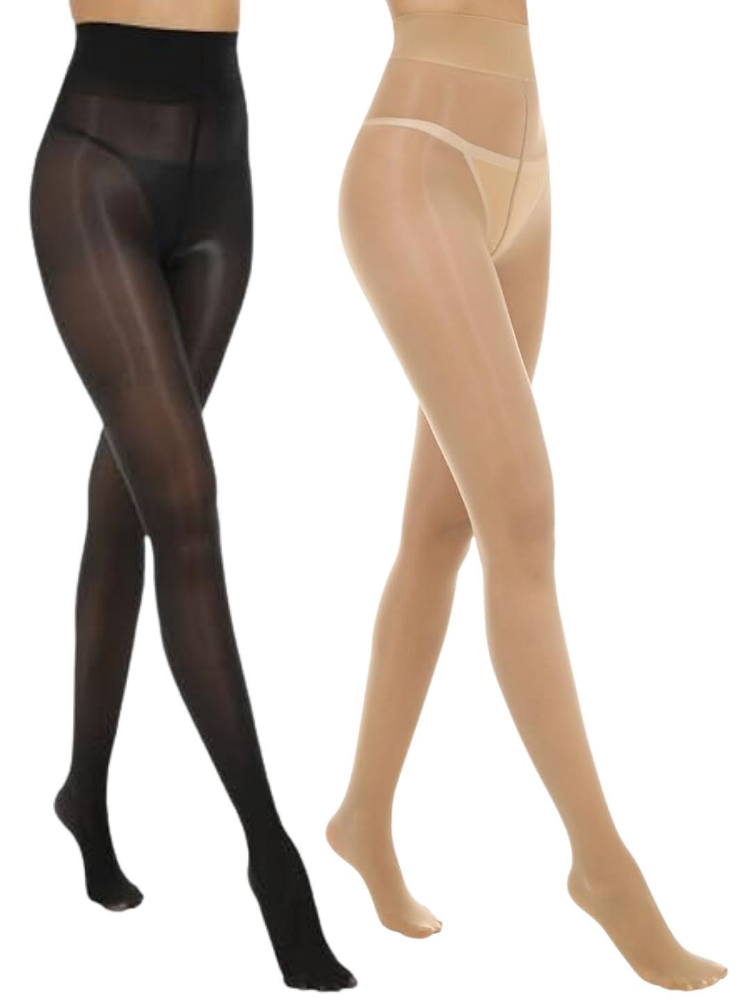 CareDone Women Pack Of 2 Shiny Glossy High Waist Semi-Sheer Seamless Stockings, Black
CareDone Women Pack Of 2 Shiny Glossy High Waist Semi-Sheer Seamless Stockings, Black