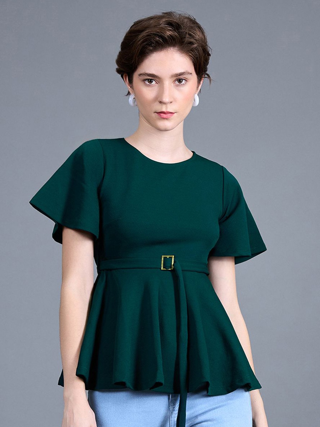Miss Chase Women Solid Slim Fit Round Neck Short Sleeve Regular Length Formal Top, Green
Miss Chase Women Solid Slim Fit Round Neck Short Sleeve Regular Length Formal Top, Green