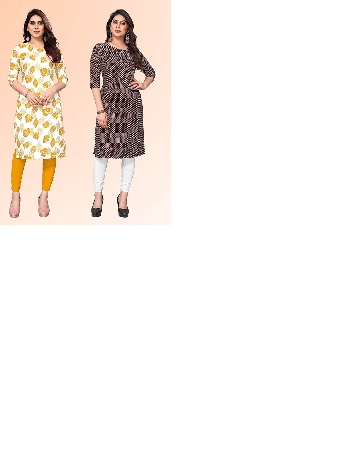 KETAKI FASHION Selection Of 2 Floral Printed Round Neck Straight Kurtas, Yellow
KETAKI FASHION Selection Of 2 Floral Printed Round Neck Straight Kurtas, Yellow