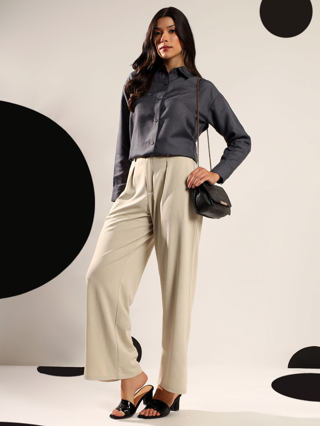 Kotty Women Relaxed Fit Solid Spread Collar Cotton Casual Shirt, Grey
Kotty Women Relaxed Fit Solid Spread Collar Cotton Casual Shirt, Grey